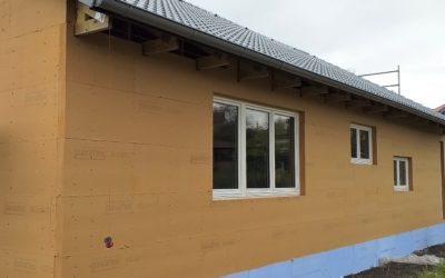 Pavatex Isolair 100 mm na stěně dřevostavby